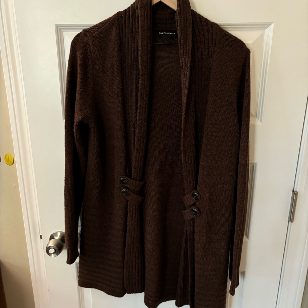 Fortune +Ivy Brown Cardigan